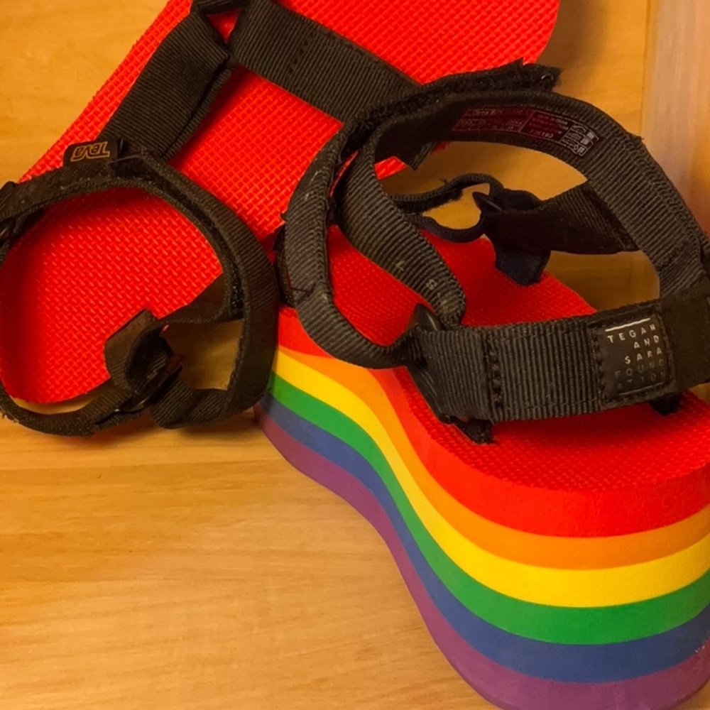 Tegan and Sara foundation - SOLD OUT - Teva rainbow flatform sandal
